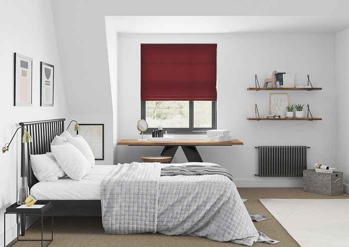 Faux Suede, Red - Roman Blind - Image 5